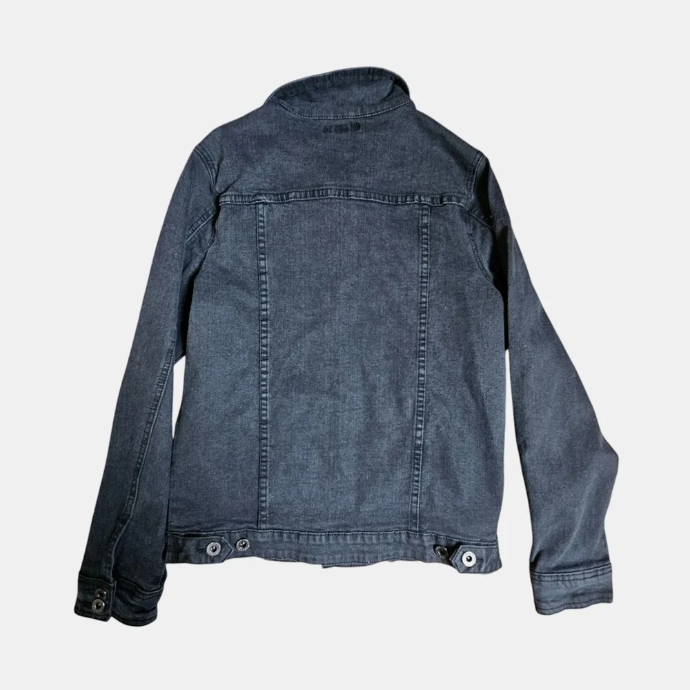 Sean‎ John Denim Trucker Jacket Button Front Long Sleeve Boys XL Black NWT